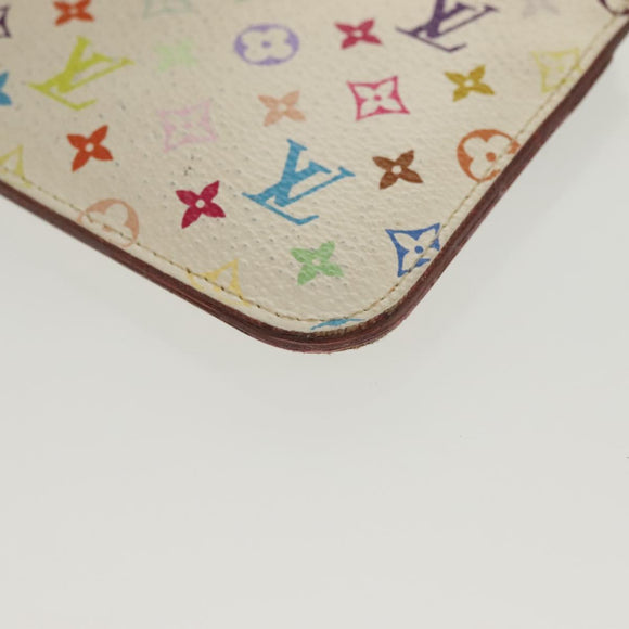 LOUIS VUITTON Monogram Multicolor Pochette Cles NM White M93734 LV Auth 134683