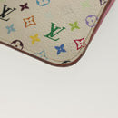 LOUIS VUITTON Monogram Multicolor Pochette Cles NM White M93734 LV Auth 134683-17