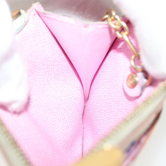 LOUIS VUITTON Monogram Multicolor Pochette Cles NM White M93734 LV Auth 134683