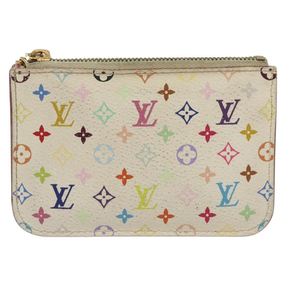 LOUIS VUITTON Monogram Multicolor Pochette Cles NM White M93734 LV Auth 134683
