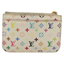 LOUIS VUITTON Monogram Multicolor Pochette Cles NM White M93734 LV Auth 134683-2