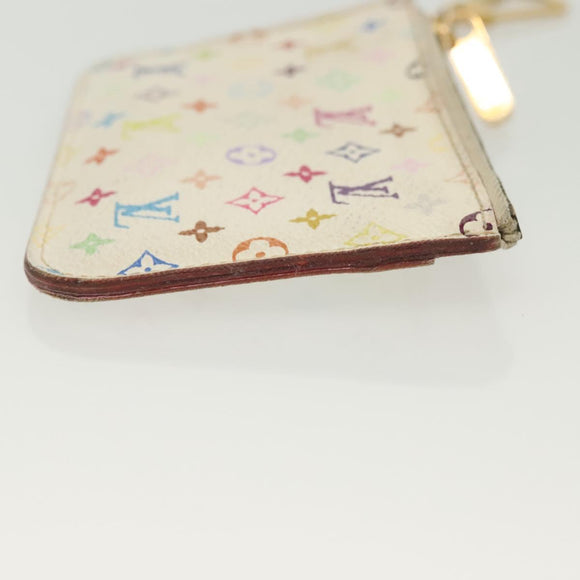 LOUIS VUITTON Monogram Multicolor Pochette Cles NM White M93734 LV Auth 134683