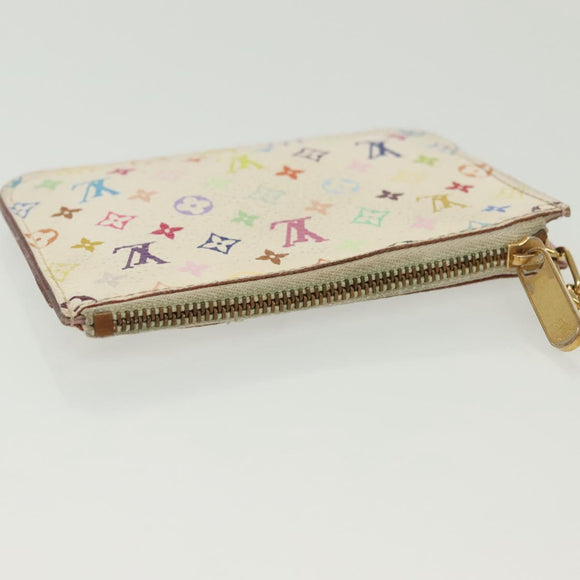 LOUIS VUITTON Monogram Multicolor Pochette Cles NM White M93734 LV Auth 134683