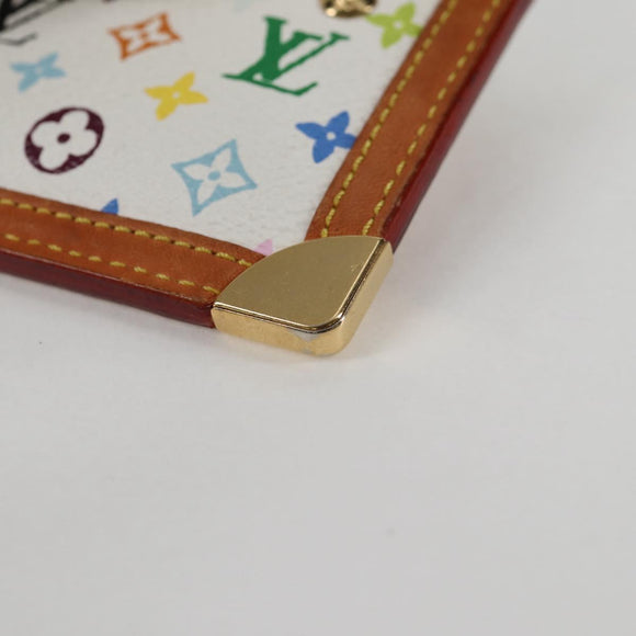 LOUIS VUITTON Multicolor Pochette Cles Coin Purse White M92655 LV Auth 134684V