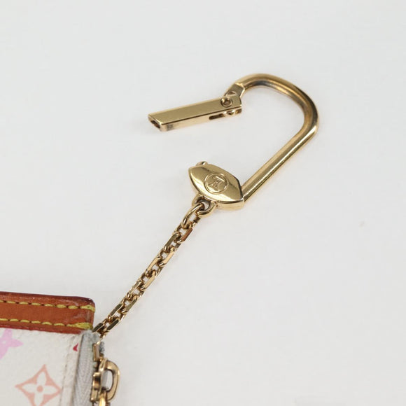 LOUIS VUITTON Multicolor Pochette Cles Coin Purse White M92655 LV Auth 134684V