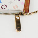 LOUIS VUITTON Multicolor Pochette Cles Coin Purse White M92655 LV Auth 134684V-9