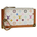 LOUIS VUITTON Multicolor Pochette Cles Coin Purse White M92655 LV Auth 134684V-1