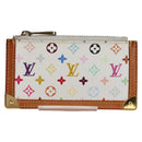 LOUIS VUITTON Multicolor Pochette Cles Coin Purse White M92655 LV Auth 134684V-13