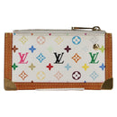 LOUIS VUITTON Multicolor Pochette Cles Coin Purse White M92655 LV Auth 134684V-2