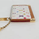 LOUIS VUITTON Multicolor Pochette Cles Coin Purse White M92655 LV Auth 134684V-3