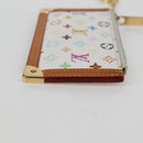 LOUIS VUITTON Multicolor Pochette Cles Coin Purse White M92655 LV Auth 134684V-4
