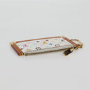 LOUIS VUITTON Multicolor Pochette Cles Coin Purse White M92655 LV Auth 134684V-5