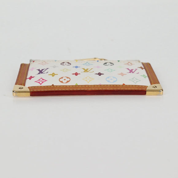 LOUIS VUITTON Multicolor Pochette Cles Coin Purse White M92655 LV Auth 134684V