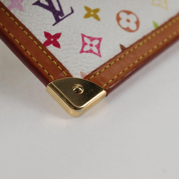 LOUIS VUITTON Multicolor Pochette Cles Coin Purse White M92655 LV Auth 134684V