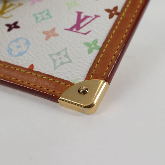 LOUIS VUITTON Multicolor Pochette Cles Coin Purse White M92655 LV Auth 134684V