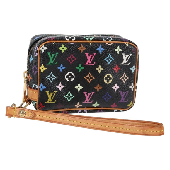 LOUIS VUITTON Multicolor Trousse Wapity Pouch Black M58034 Auth 134686V