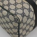 GUCCI GG Supreme Sherry Line Hand Bag PVC Navy Gold Red Auth 134690-11