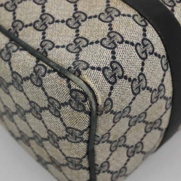 GUCCI GG Supreme Sherry Line Hand Bag PVC Navy Gold Red Auth 134690