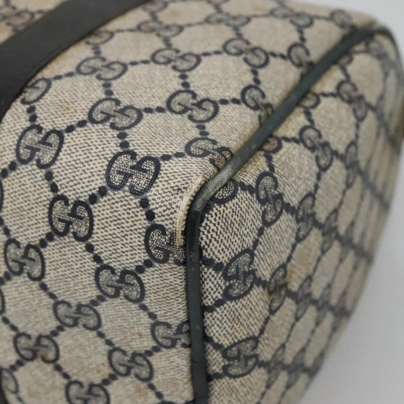 GUCCI GG Supreme Sherry Line Hand Bag PVC Navy Gold Red Auth 134690