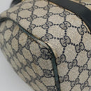 GUCCI GG Supreme Sherry Line Hand Bag PVC Navy Gold Red Auth 134690-13