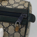 GUCCI GG Supreme Sherry Line Hand Bag PVC Navy Gold Red Auth 134690-14