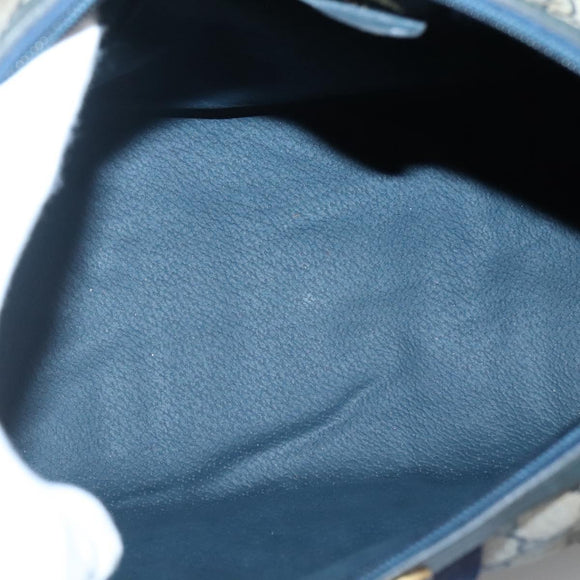 GUCCI GG Supreme Sherry Line Hand Bag PVC Navy Gold Red Auth 134690