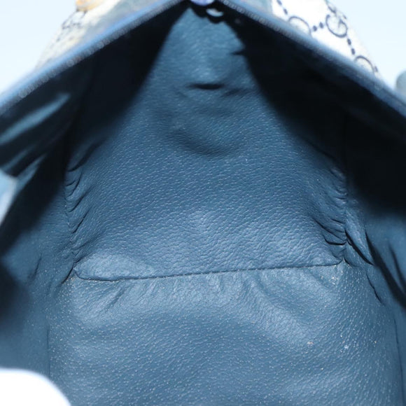 GUCCI GG Supreme Sherry Line Hand Bag PVC Navy Gold Red Auth 134690