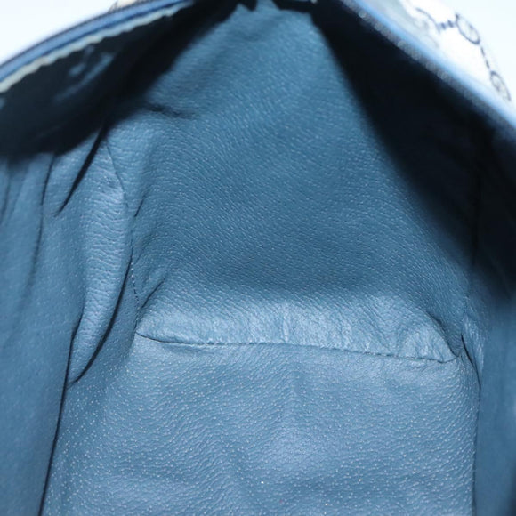 GUCCI GG Supreme Sherry Line Hand Bag PVC Navy Gold Red Auth 134690