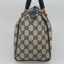 GUCCI GG Supreme Sherry Line Hand Bag PVC Navy Gold Red Auth 134690-5