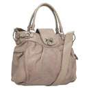Salvatore Ferragamo Gancini Hand Bag Leather 2way Purple Silver Auth 134695-1