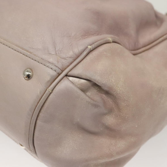 Salvatore Ferragamo Gancini Hand Bag Leather 2way Purple Silver Auth 134695