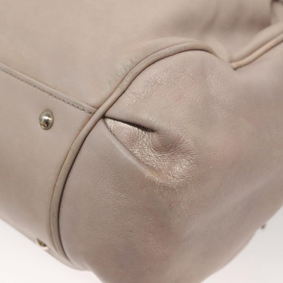 Salvatore Ferragamo Gancini Hand Bag Leather 2way Purple Silver Auth 134695