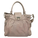 Salvatore Ferragamo Gancini Hand Bag Leather 2way Purple Silver Auth 134695-13