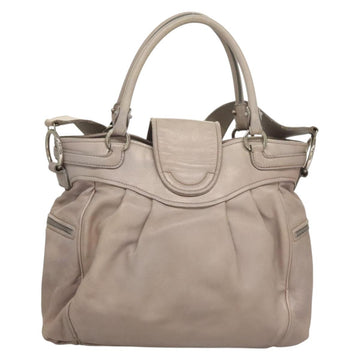 Salvatore Ferragamo Gancini Hand Bag Leather 2way Purple Silver Auth 134695 - 0