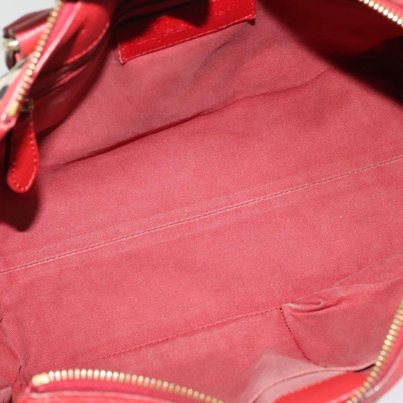 BURBERRY Nova Check Hand Bag PVC 2way Beige Silver Auth 134698