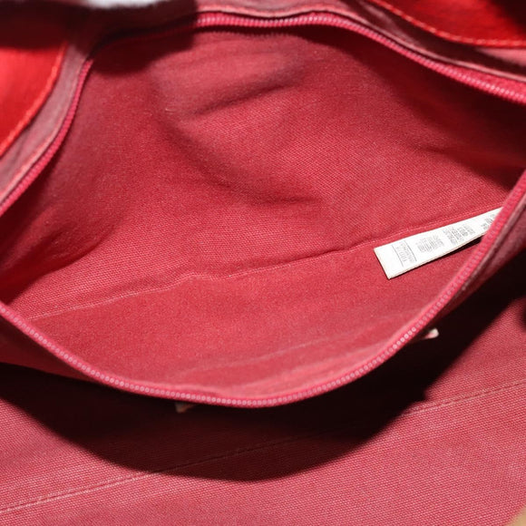 BURBERRY Nova Check Hand Bag PVC 2way Beige Silver Auth 134698