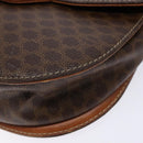 CELINE Macadam Canvas Hand Bag PVC Leather 2way Brown Gold Auth 134727-15