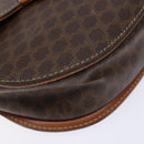 CELINE Macadam Canvas Hand Bag PVC Leather 2way Brown Gold Auth 134727-16