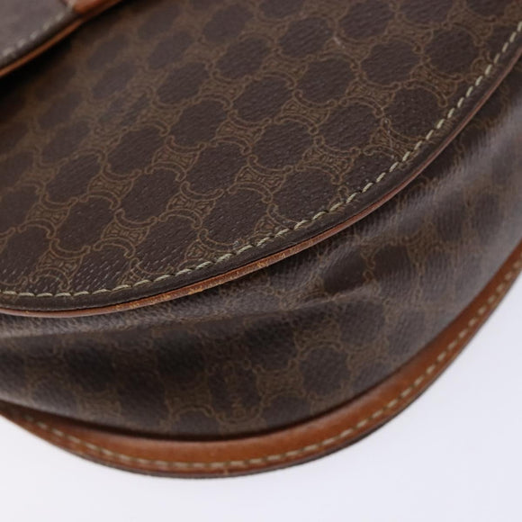 CELINE Macadam Canvas Hand Bag PVC Leather 2way Brown Gold Auth 134727