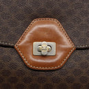 CELINE Macadam Canvas Hand Bag PVC Leather 2way Brown Gold Auth 134727-19