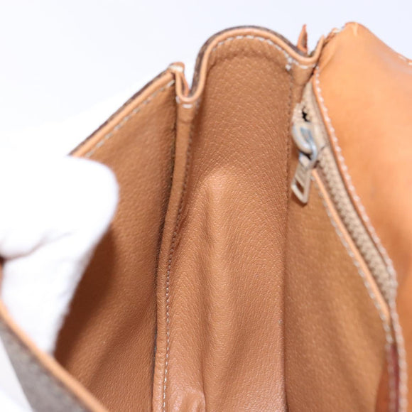 CELINE Macadam Canvas Hand Bag PVC Leather 2way Brown Gold Auth 134727