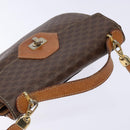 CELINE Macadam Canvas Hand Bag PVC Leather 2way Brown Gold Auth 134727-6