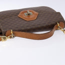 CELINE Macadam Canvas Hand Bag PVC Leather 2way Brown Gold Auth 134727-7
