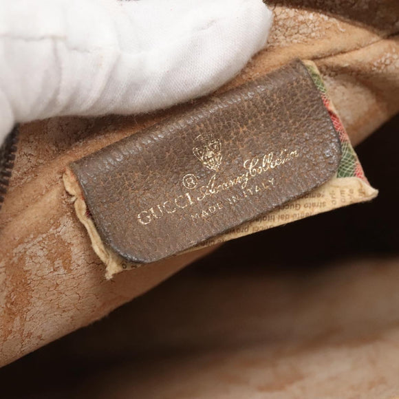 GUCCI GG Supreme Web Sherry Line Bag PVC Beige Brown 89 01 012 Auth 134730