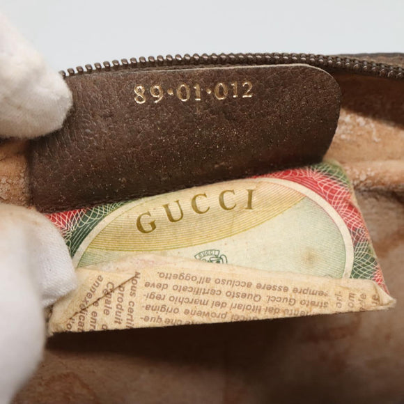 GUCCI GG Supreme Web Sherry Line Bag PVC Beige Brown 89 01 012 Auth 134730