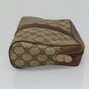 GUCCI GG Supreme Web Sherry Line Bag PVC Beige Brown 89 01 012 Auth 134730-5