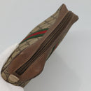 GUCCI GG Supreme Web Sherry Line Bag PVC Beige Brown 89 01 012 Auth 134730-6