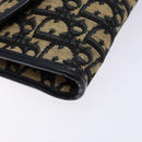 Christian Dior Trotter Canvas Shoulder Bag Navy Gold Auth 134731-15