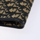 Christian Dior Trotter Canvas Shoulder Bag Navy Gold Auth 134731-17