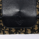 Christian Dior Trotter Canvas Shoulder Bag Navy Gold Auth 134731-18